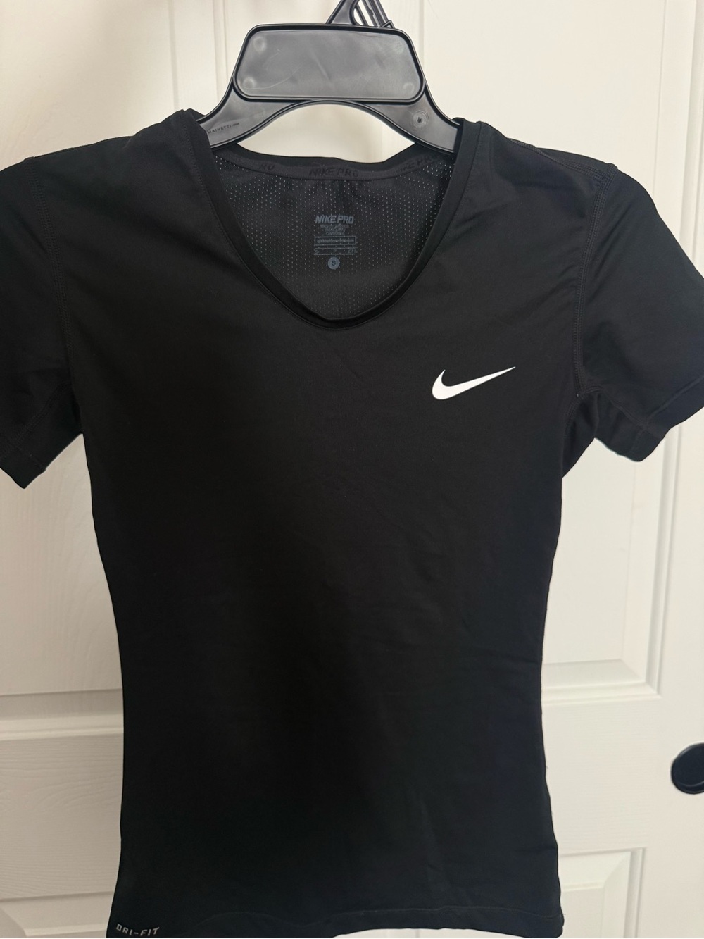 Nike Black Short-Sleeve Performance Tee with White Swoosh